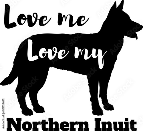 Northern Inuit.svg dog silhouette, dog, dog breeds, logo, vector, love me love my dog, silhouette, i love my dog, animal, illustration, icon, sign, design, black, symbol, pet, love 