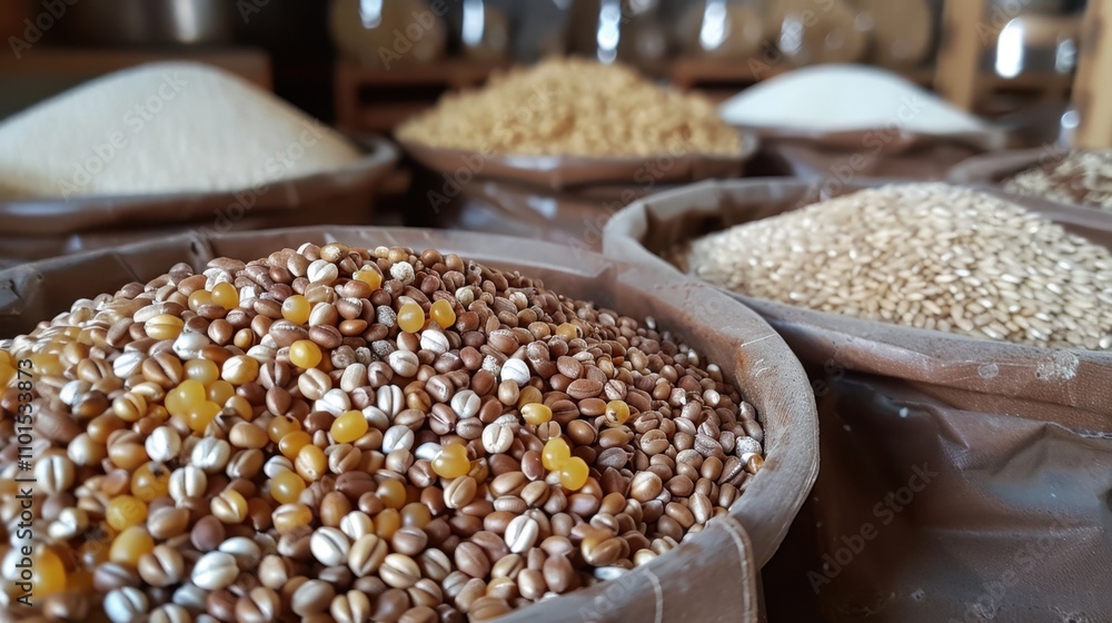 Grain Harvest: The gathering of crops such as wheat, barley, and rice, which are collected at peak ripeness for optimal quality, taste, and processing. Grain Harvest: The gathering of crops such as wheat, barley, and rice, which are collected at peak ripeness for optimal quality, taste, and processing.