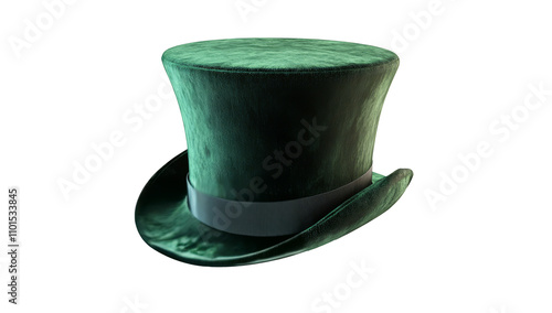 Green top hat on a transparent background