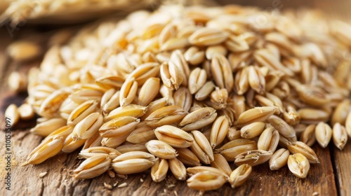 Barley Harvest: Harvesting barley at its peak, a crucial grain used in foods and beverages like beer, usually done with combines to separate the grain from the stalk.
