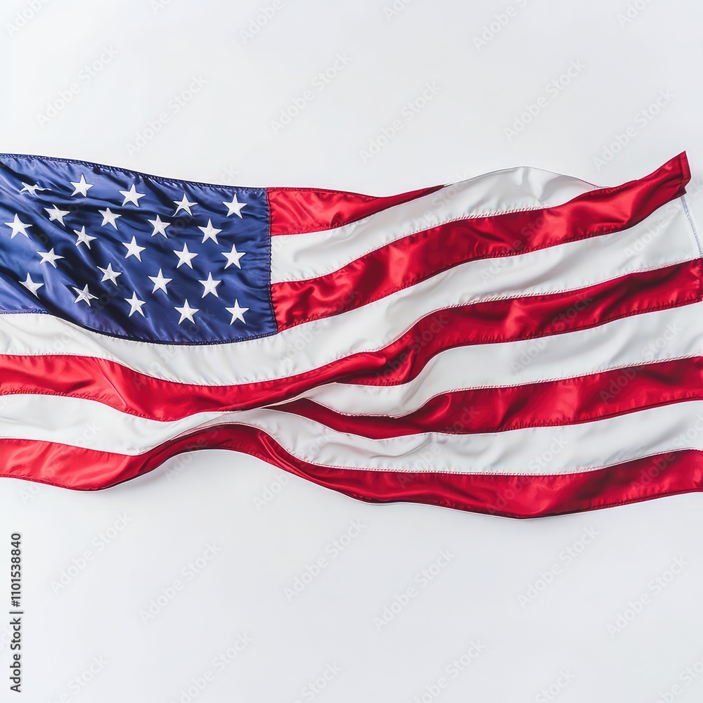 Obraz premium American flag on white background