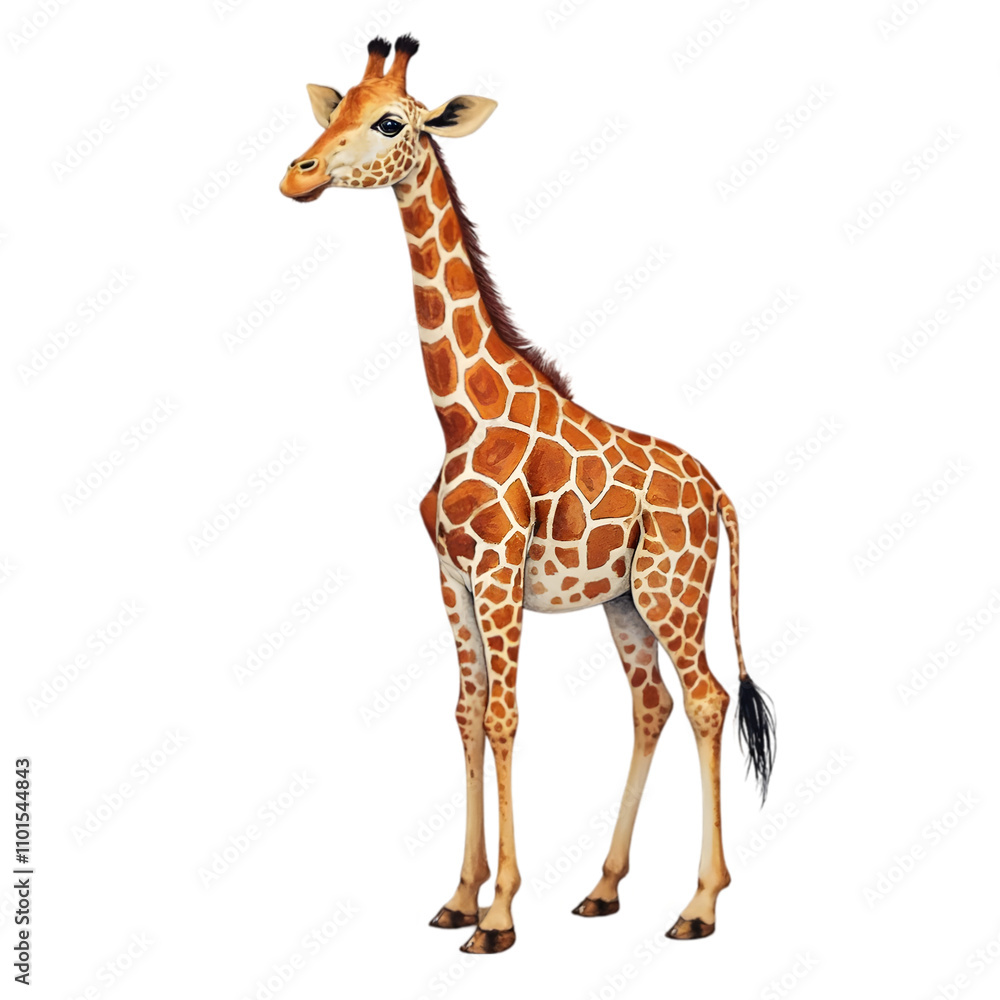 Obraz premium Giraffe in a Natural Habitat Wildlife Scene Animal Portrait African Savanna Landscape Vibrant Colors Nature Photography for Wildlife Enthusiasts