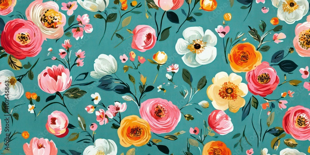 whimsical floral pattern repeated across a fabric background, perfect for home decor and textile projects. whimsical floral pattern repeated across a fabric background, perfect for home decor and textile projects.