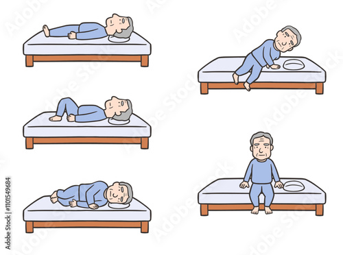 ベッド起き上がり動作、男性