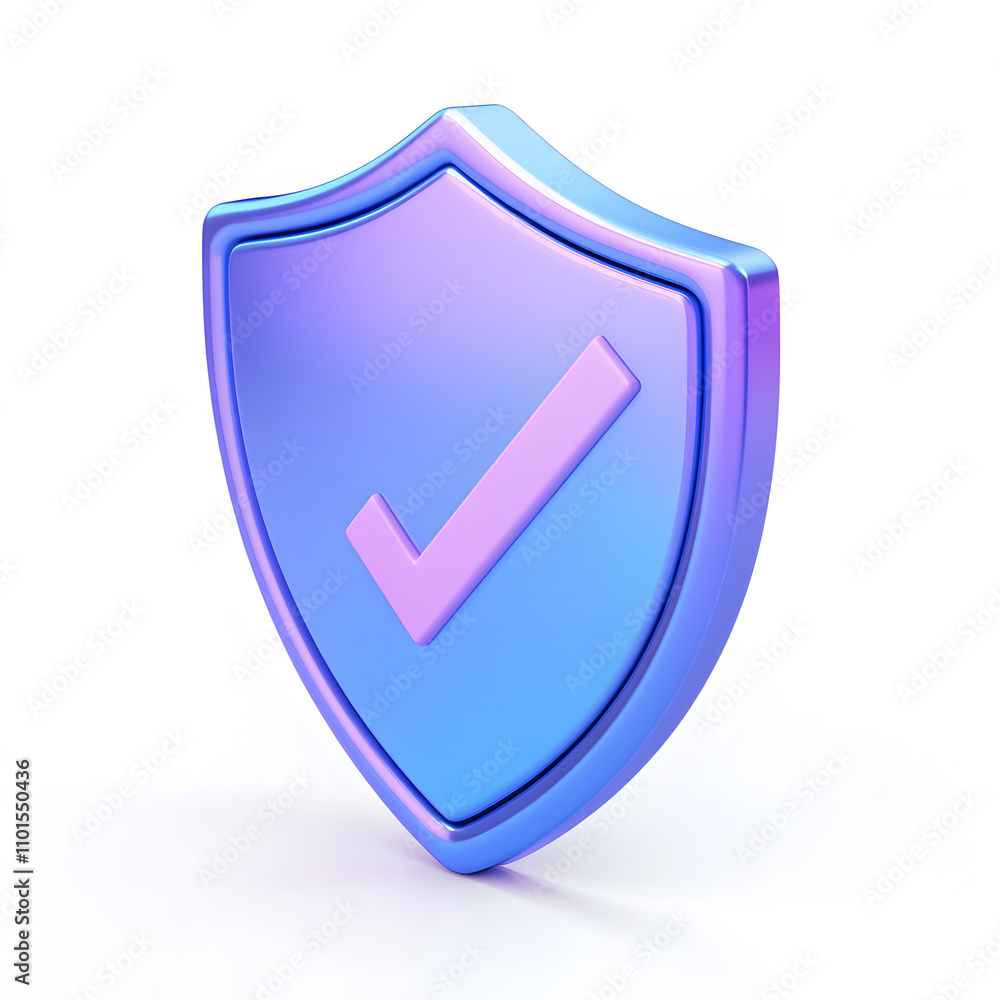 cartoon 3d Icon safety shield check mark perspective . Blue and purple symbol security safety icon. Checkmark in minimalistic style. 3d vector illustration. white background cartoon 3d Icon safety shield check mark perspective . Blue and purple symbol security safety icon. Checkmark in minimalistic style. 3d vector illustration. white background