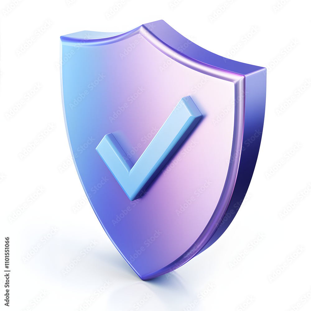 cartoon 3d Icon safety shield check mark perspective . Blue and purple symbol security safety icon. Checkmark in minimalistic style. 3d vector illustration. white background cartoon 3d Icon safety shield check mark perspective . Blue and purple symbol security safety icon. Checkmark in minimalistic style. 3d vector illustration. white background