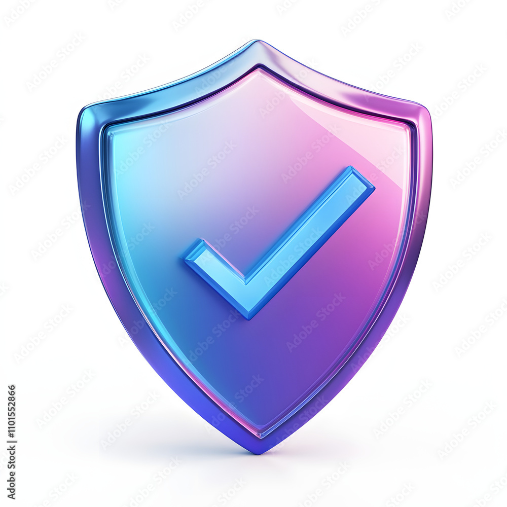 cartoon 3d Icon safety shield check mark perspective . Blue and purple symbol security safety icon. Checkmark in minimalistic style. 3d vector illustration. white background cartoon 3d Icon safety shield check mark perspective . Blue and purple symbol security safety icon. Checkmark in minimalistic style. 3d vector illustration. white background