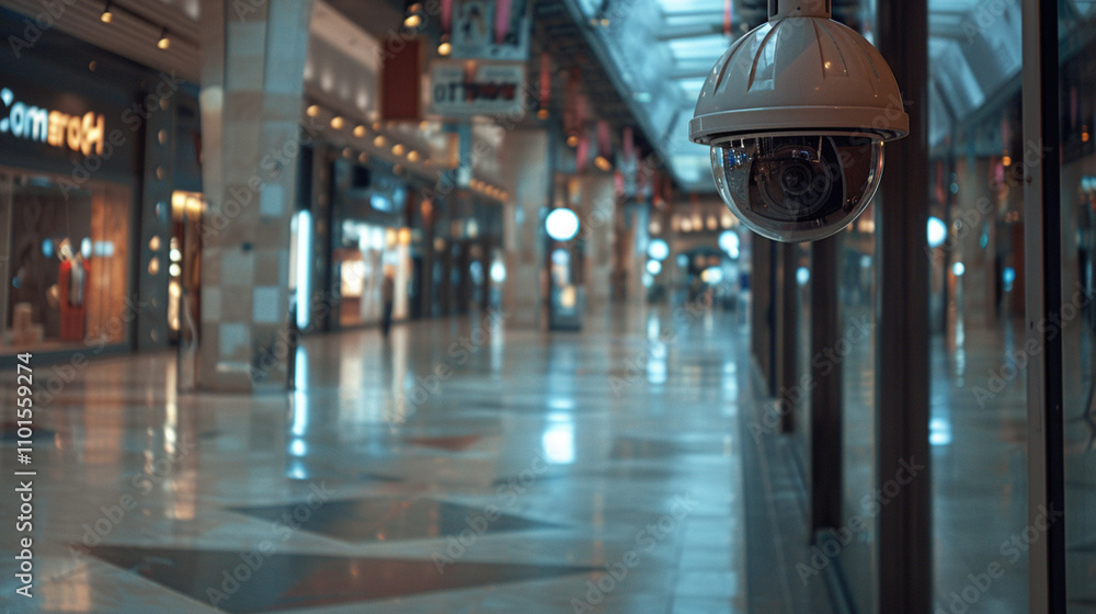 Control in a public place. Modern technology. Hidden security camera in a mall store Control in a public place. Modern technology. Hidden security camera in a mall store