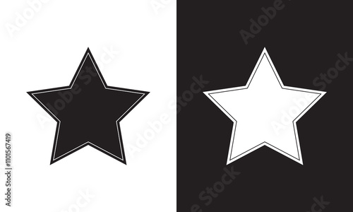 star icon with black and white color variation.