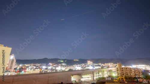 箕面市の風景と北の星空