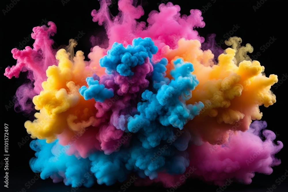 Fototapeta premium a close up of a cloud of colored smoke on a black background