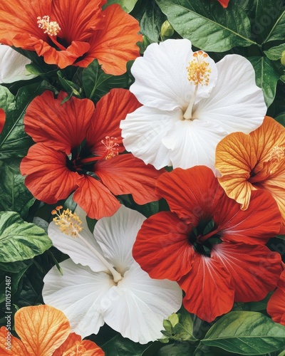 Wallpaper Mural Exploring the vibrant hibiscus flora in a lush pacific jungle a nature photography experience Torontodigital.ca