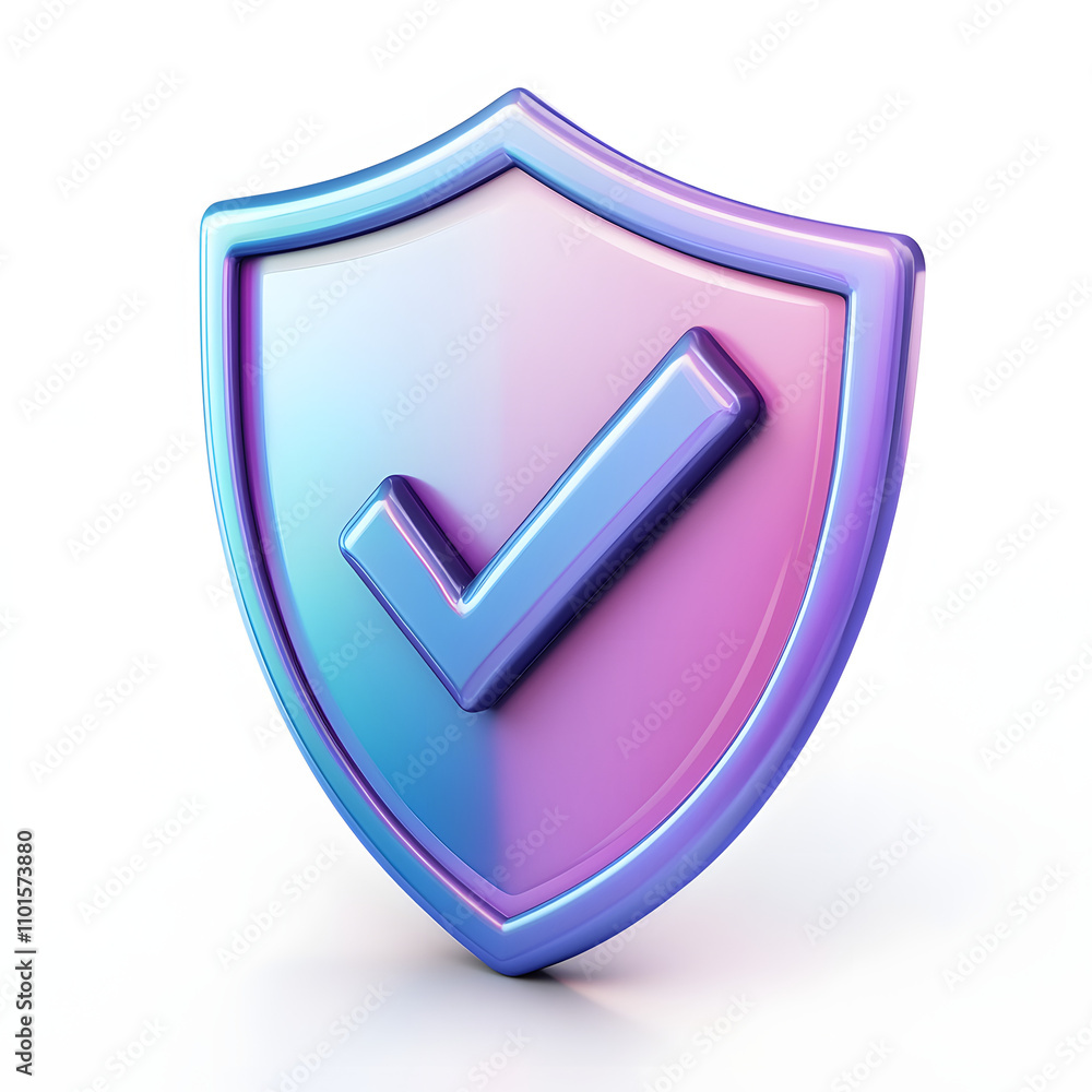 cartoon 3d Icon safety shield check mark perspective . Blue and purple symbol security safety icon. Checkmark in minimalistic style. 3d vector illustration. white background cartoon 3d Icon safety shield check mark perspective . Blue and purple symbol security safety icon. Checkmark in minimalistic style. 3d vector illustration. white background