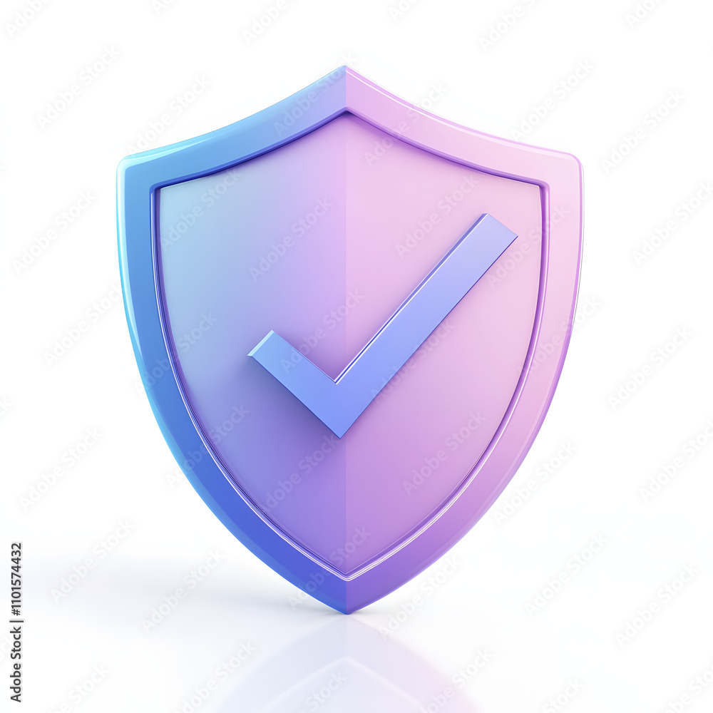 cartoon 3d Icon safety shield check mark perspective . Blue and purple symbol security safety icon. Checkmark in minimalistic style. 3d vector illustration. white background cartoon 3d Icon safety shield check mark perspective . Blue and purple symbol security safety icon. Checkmark in minimalistic style. 3d vector illustration. white background
