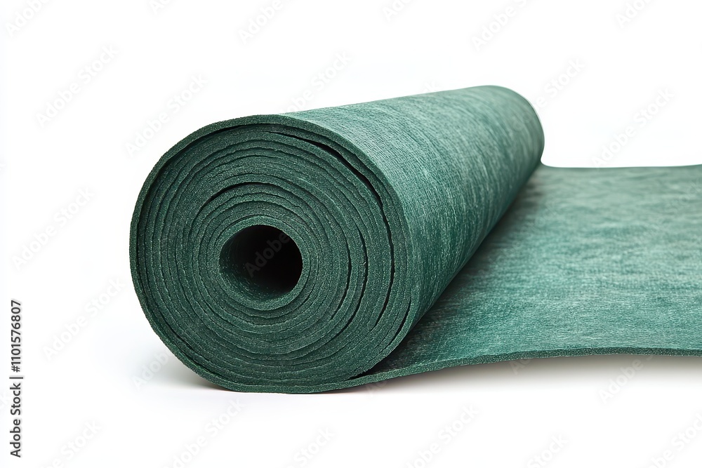 Rolled Yoga Mat on White Background for Practice Rolled Yoga Mat on White Background for Practice