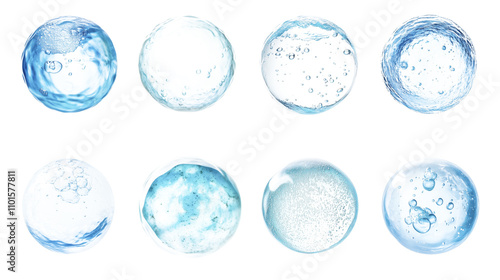 Wallpaper Mural Set of blue underwater bubbles isolated on transparent background Torontodigital.ca