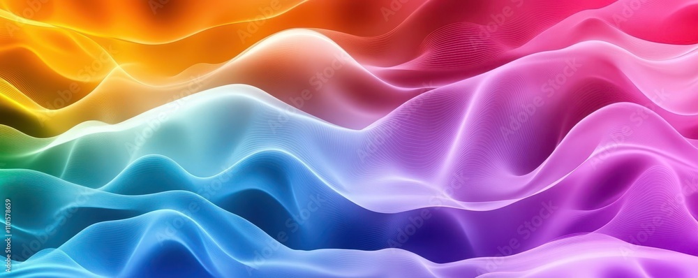 Fototapeta premium Smooth gradient waves blending bright colors with dynamic movement, abstract composition, colorful, abstract background, Colorful Abstract Background