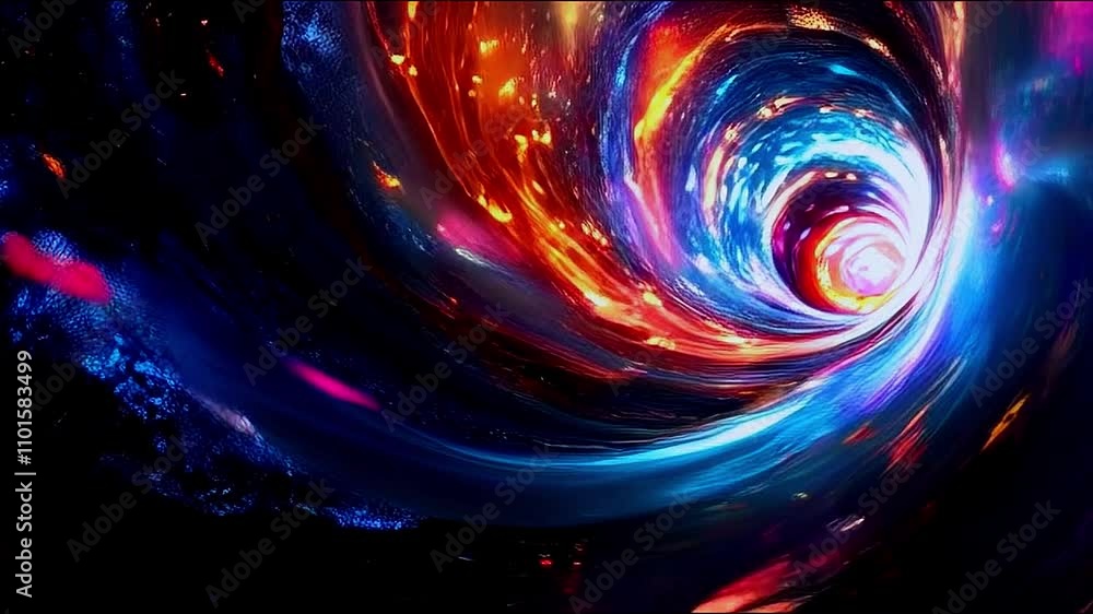 Warp tunnel in outer space: aesthetic sci-fi visualization of a dynamic journey through a futuristic space corridor, showcasing the energy and mystery of interstellar travel. Generative AI Warp tunnel in outer space: aesthetic sci-fi visualization of a dynamic journey through a futuristic space corridor, showcasing the energy and mystery of interstellar travel. Generative AI