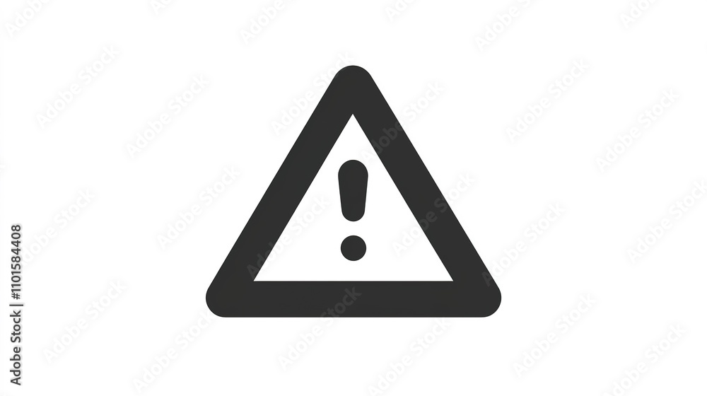 A simple warning symbol in a triangular shape, featuring an exclamation mark, often used to indicate caution or alertness. A simple warning symbol in a triangular shape, featuring an exclamation mark, often used to indicate caution or alertness.
