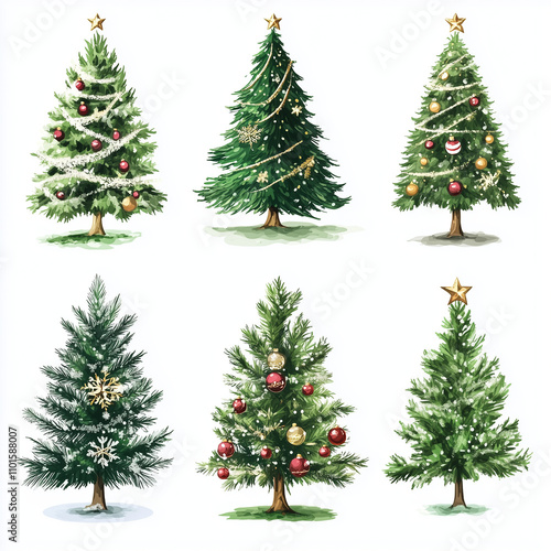 Christmas tree on a white background