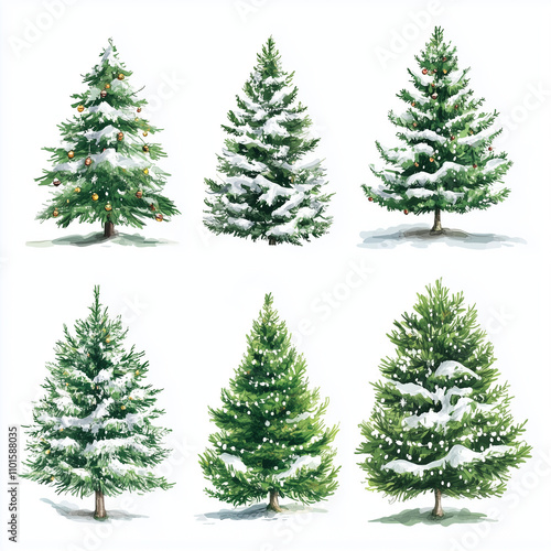 Christmas tree on a white background