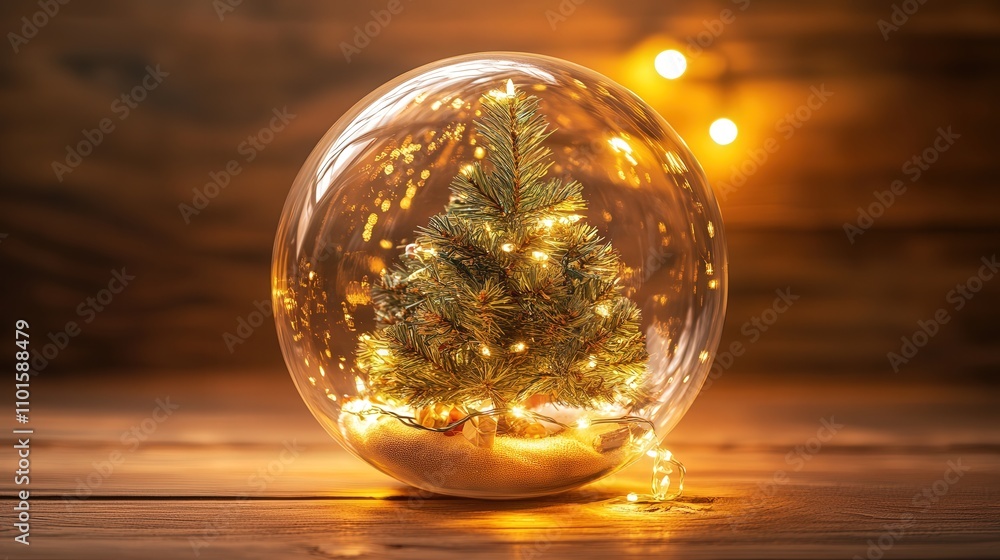 A 4K photo showcasing a beautiful glass ball with a decorated pine tree inside, glowing softly with warm light, A 4K photo showcasing a beautiful glass ball with a decorated pine tree inside, glowing softly with warm light,