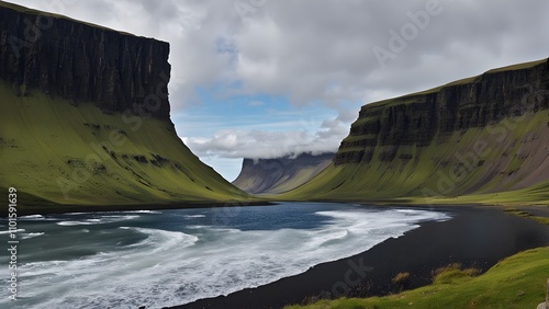 The rugged beauty of icelands westfjords with deep fjords and dramatic cliffs, AI Generated photo