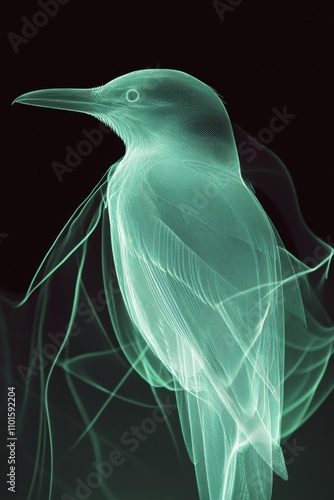 Obraz na płótnie abstract bird with lines in mint green color w salonie