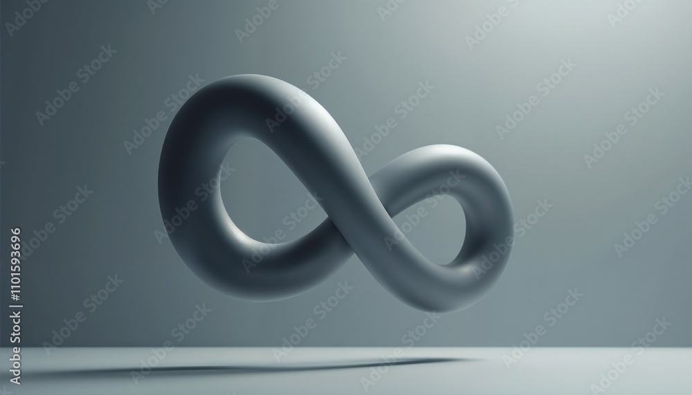 Mobius loop, modern style, gray color, abstract symbol, copy space Mobius loop, modern style, gray color, abstract symbol, copy space