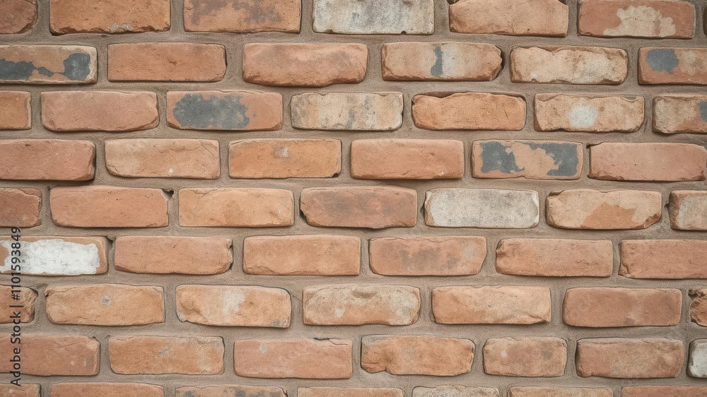 A close-up shot of a weathered brick wall with a variety of textures and colors, perfect for background or architectural design projects, design, texture A close-up shot of a weathered brick wall with a variety of textures and colors, perfect for background or architectural design projects, design, texture