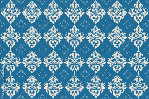 Damask patterns feature intricate, symmetrical motifs inspired by floral or ornamental designs. Often elegant and timeless, they are ideal for clothing, rugs, and home decor.