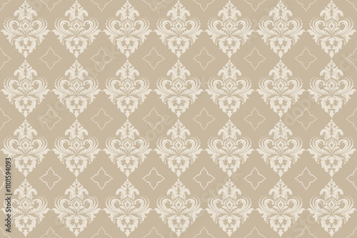 Damask patterns feature intricate, symmetrical motifs inspired by floral or ornamental designs. Often elegant and timeless, they are ideal for clothing, rugs, and home decor.