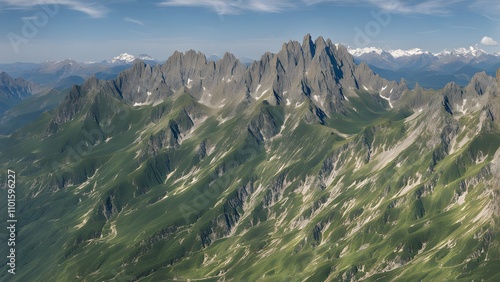 The rugged terrain of the pyrenees mountains straddling the border of spain and france, AI Generated