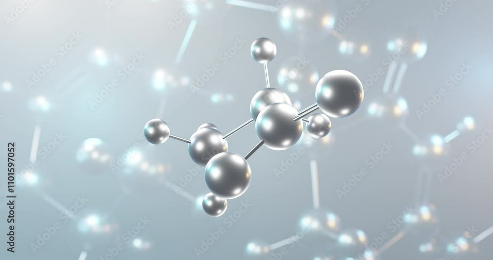 Sodium propionate rotating 3d molecule, molecular structure of e281, seamless video Sodium propionate rotating 3d molecule, molecular structure of e281, seamless video