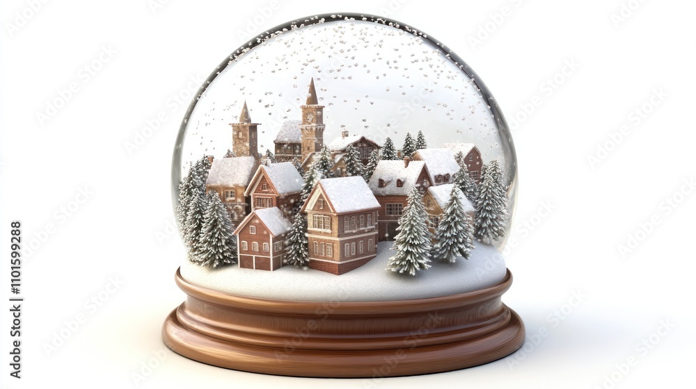 Winter Village Snow Globe Festive Holiday Scene Winter Village Snow Globe Festive Holiday Scene