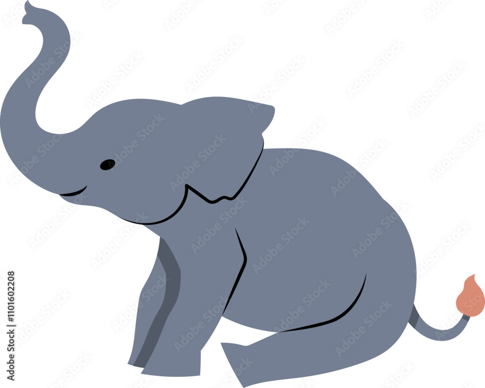 cute cartoon elephant character illustration. cute cartoon elephant character illustration.