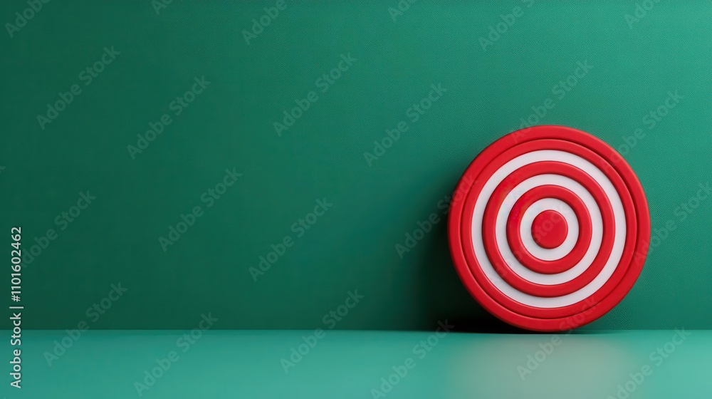 A red and white bullseye target is placed against a green background, symbolizing focus and goal achievement. A red and white bullseye target is placed against a green background, symbolizing focus and goal achievement.