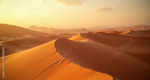 Sahara Desert captured with Nikon D850 and Nikon AF-S 14-24mm lens, natural light, from the north, in National Geographic style. photo