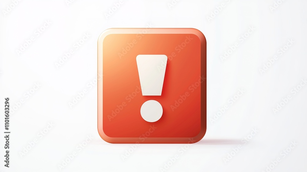 A red square button featuring a white exclamation mark, indicating caution or alertness against potential issues. A red square button featuring a white exclamation mark, indicating caution or alertness against potential issues.