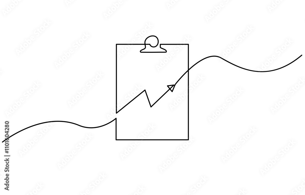 Obraz premium Continuous Line Drawing of Checklist Icon. Hand Drawn Symbol Vector Illustration.