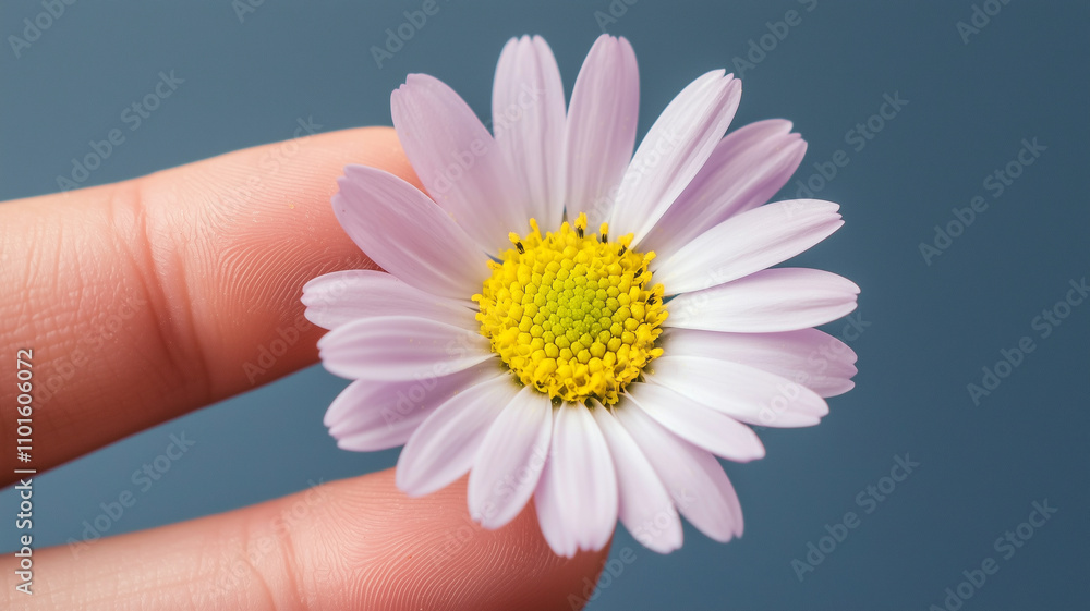 delicate flower held gently between fingers, showcasing its soft petals and vibrant center. serene background enhances beauty of this floral moment delicate flower held gently between fingers, showcasing its soft petals and vibrant center. serene background enhances beauty of this floral moment