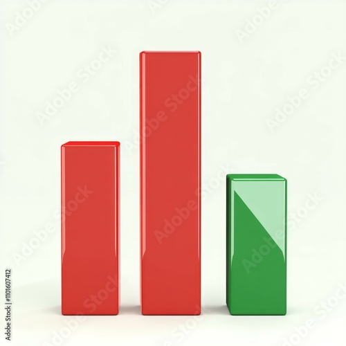 Bar graph showing gereen and red photo