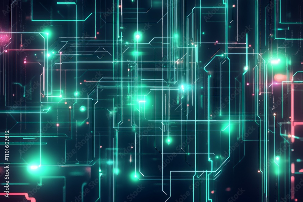 A futuristic AI-themed background featuring glowing circuits A futuristic AI-themed background featuring glowing circuits