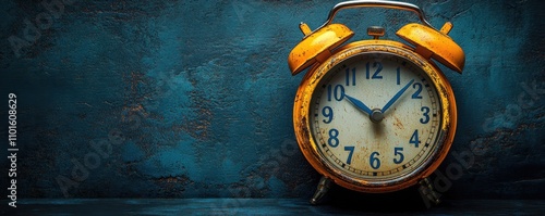 Wallpaper Mural Close-up of an alarm clock on a dark reflective surface, dramatic lighting Torontodigital.ca