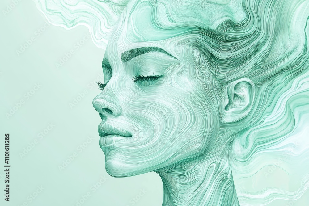 interior design artwork abstract woman tend mint green color interior design artwork abstract woman tend mint green color