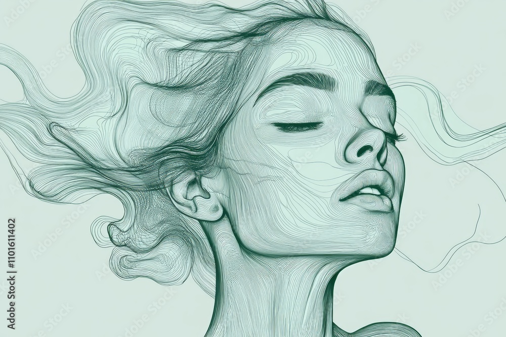 interior design artwork abstract woman tend mint green color interior design artwork abstract woman tend mint green color