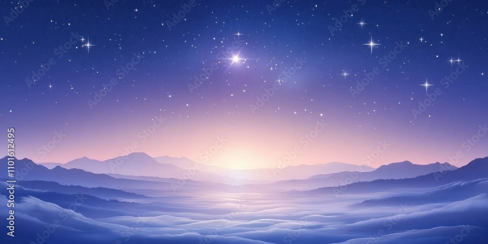 A breathtaking view of mountains beneath a starry night sky at dawn. A breathtaking view of mountains beneath a starry night sky at dawn.