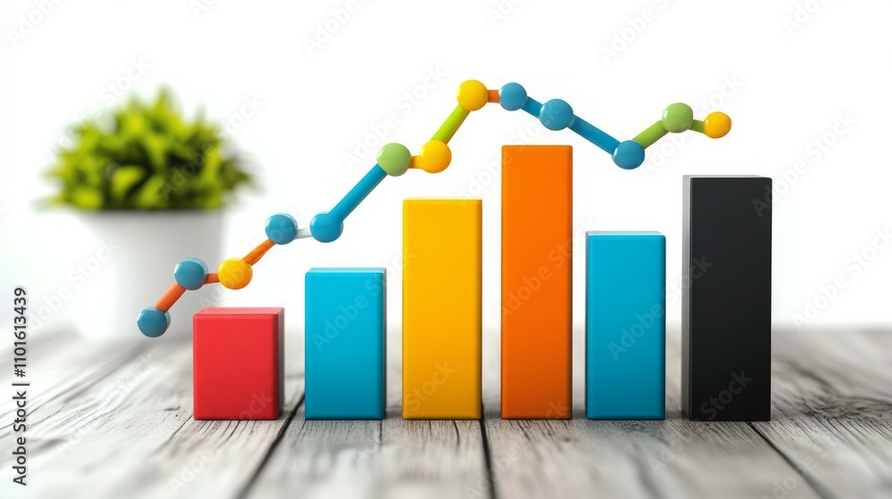 business graph with arrow on digital screen business graph with arrow on digital screen