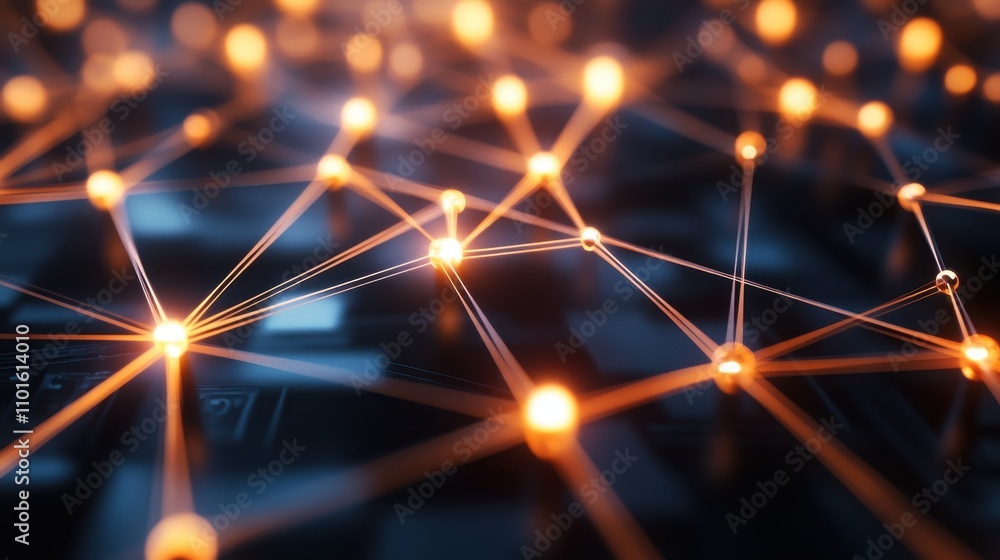 A close-up view of interconnected nodes and lines, symbolizing networking and technology. A close-up view of interconnected nodes and lines, symbolizing networking and technology.