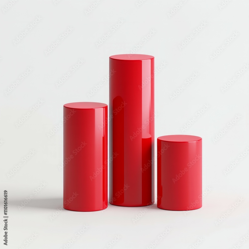 Graph bar minimal red icon isolated on white background Graph bar minimal red icon isolated on white background
